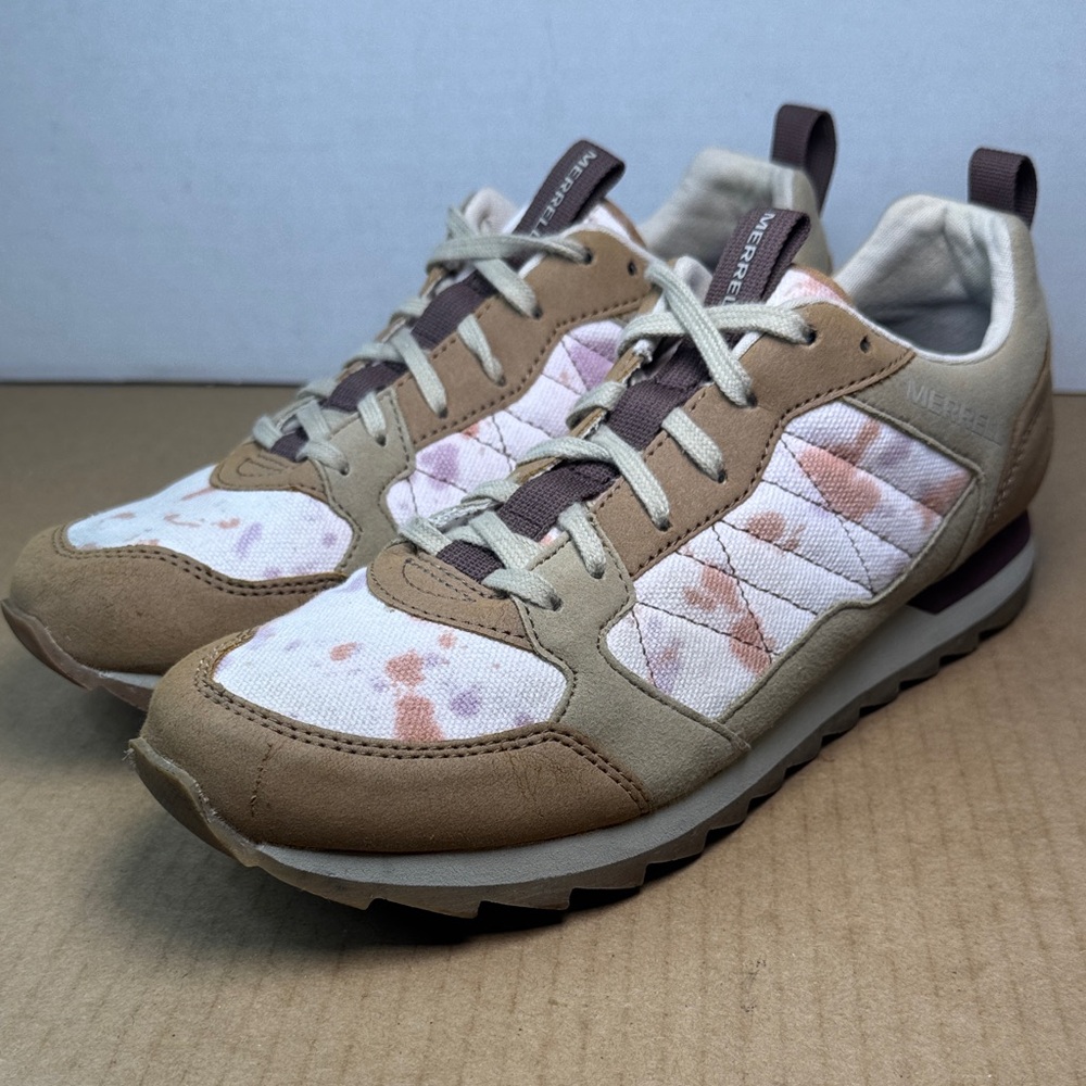 Merrell Womens Alpine 83 Sneaker Recraft Retro Tan & Pink Tennis Shoes, sz 9